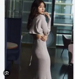 snidel カッティングオープンニットワンピース