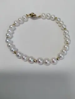 アコヤ真珠　K18ゴールド玉鑑定済　ベビーパールブレスレット