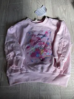 新品タグ付き　マイメロ 長袖トレーナー 袖チュールリボン 女の子 ピンク 100