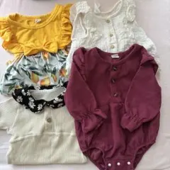 ロンパース 70 H&M 묶음 판매 長袖 半袖 韓国風 リボン 花柄 襟付き