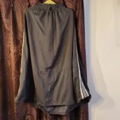 グレー フレアロングスカート サイドストライプ