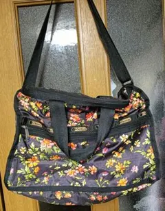 レスポートサック　花柄ボストンバッグ ポーチ付