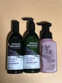 アバロンハンド&ボディーローション、バス&シャワージェル、ハンドソープ3点セット