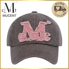 即日 新品 MUCENT ムセント ピンクロゴ グレー キャップ 帽子 アイドル