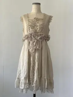 axes femme アクシーズファム ノースリーブ レース 膝丈ワンピース
