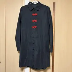 チャイナワンピース シャツ 黒×赤のサムネイル