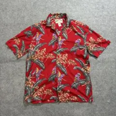 Paradise Found アロハシャツ レッド オウム柄　私立探偵マグナムのサムネイル
