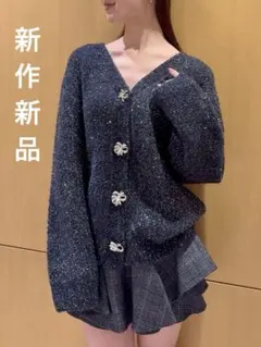 新作新品タグ付き　スナイデル♡ ビジューリボンミドルカーディガン