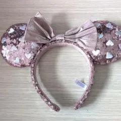 ディズニー カチューシャ ピンク スパンコール ハート