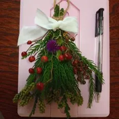 ドライフラワースワッグ リボン付き 約20cm　ミニsize