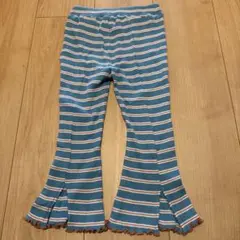 フレアパンツ 青と白ストライプ
