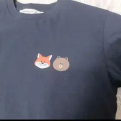 希少■MAISON KITSUNE×LINE FRIENDS Tシャツ　ネイビー