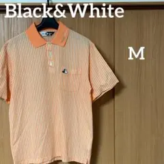 ブラックアンドホワイト　ゴルフ　ポロシャツ　メンズ　M オレンジのサムネイル