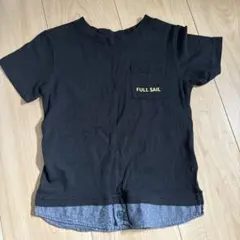 ポケット付きTシャツ 黒　100