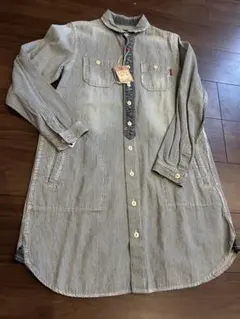 新品　キューブシュガー　デニムシャツワンピース Mサイズ ストライプ