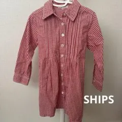 【お値下げ⭐︎】SHIPS 長袖ワンピース 100cm 赤チェック