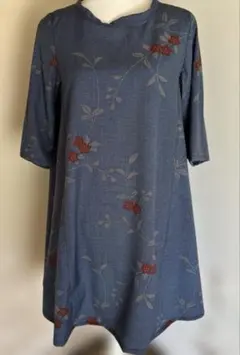 196 ハンドメイド　着物　リメイク　チュニック　Lサイズ