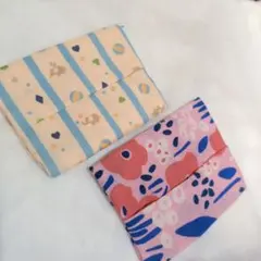 ハンドメイド ミニポーチ 2点セット ミニティッシュ入れ