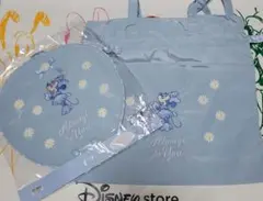 ミニーちゃん　トートバッグ　うちわカバー　2点セット　推し活　ブルー　青