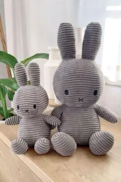 ミッフィー コーデュロイ ぬいぐるみ 33cm 23cm グレー　2点セット