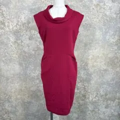 バナリパ ワンピース ピンク サイズ2 ドレープネック 美シルエット 膝下