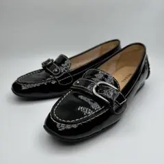 ほぼ綺麗☆REGAL リーガル 23.5 エナメル ローファー 黒 バックル