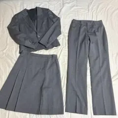 LES MUES Femmeプレミアムストレッチ グレー3点セットスーツ 9号