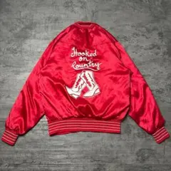 80s USA製 West Ark サテンジャケット カントリー 両面プリント