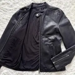 【極美品】Lサイズ 羊革ラムレザー 銀ボタン HARE ライダースジャケット 黒