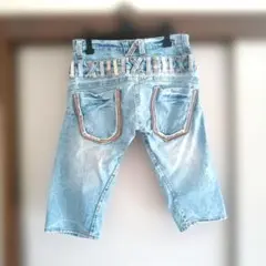 【Dominate】ドミネイト クロップド デニムパンツ 32インチ 濃淡加工のサムネイル