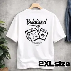 メンズ Tシャツ 3L バックプリント ストリート サイコロ 白