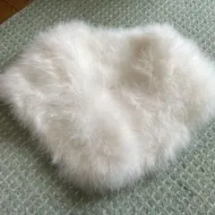 ホワイトファー着物ショール　羽毛両面タイプ