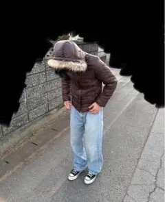 た*お様 Y2K ダウンジャケット　ファー付き　グランジ　お兄系　Opium 短