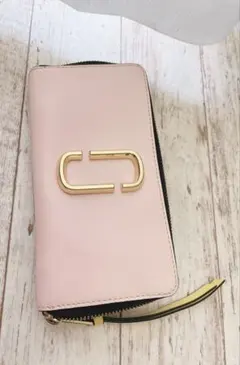 MARC JACOBS 財布 マークジェイコブス ピンク 革　ベージュ