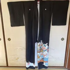黒留袖 花柄刺繍 リメイク④ - メルカリ
