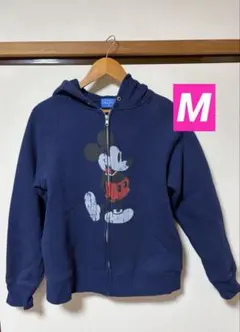 【公式】東京ディズニーリゾート　パーカー　Mサイズ　ミッキー　耳付き　ネイビー