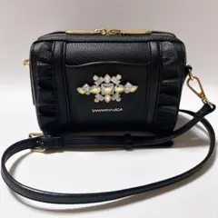 サマンサベガ Ameria ビジューフリルショルダーバッグ ブラック 黒