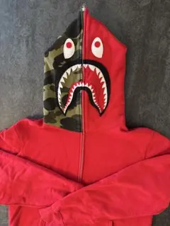 A BATHING APE BAPE シャークパーカー WGM XL 赤 エイプ