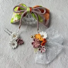 ヘッドドレス つまみ細工 T185 成人式 七五三 卒業式 結婚式