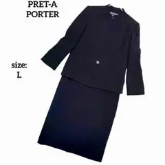 プレタポルテ ブラックフォーマル 礼服 ワンピーススーツ ジャケット L