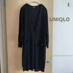 UNIQLO ユニクロ UVカットドルマンスリーブ ロングカーディガン L 黒