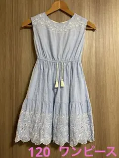 GAP KIDS 水色刺繍ノースリーブワンピース　120cm