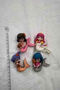 バンダイ　あんみつ姫 人形 フィギュア 4体セット 当時物 あんみつ姫 ぬいぐるみ フィギュア 昭和 レトロ レア 当時物 おもちゃ