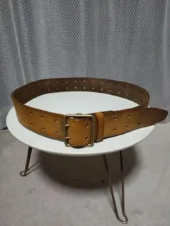 美品 RRL ダブルピン バックル レザーベルト W30 イタリア製 キャメル