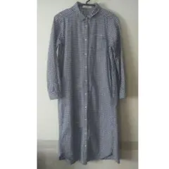 チェック柄ロングシャツワンピース