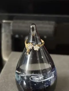 星モチーフ ビジューリング ゴールドカラー オープンリング スターモチーフ