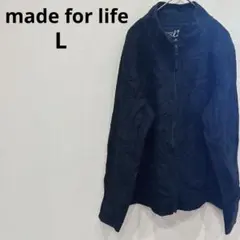 1点もの✨️made for life 【L】 黒 ジップアップジャケット