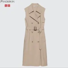UNIQLO リネンブレンドラペルワンピース　Mのサムネイル
