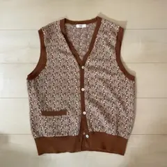 LOWRYS FARM 前開き ベスト オレンジブラウン