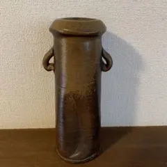 陶器 花瓶 耳付き 焼き締め備前焼